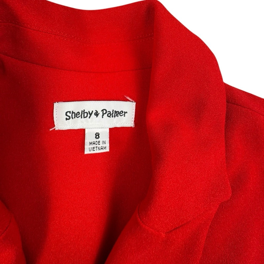 Shelby + Palmer Red Sleeveless Blazer Dress Gold Buttons Size 8 NWT - Picture 3 of 8